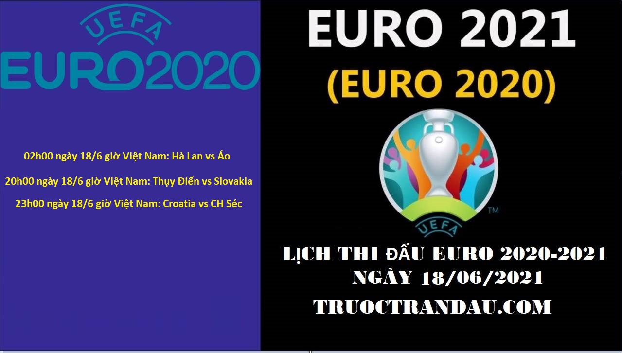 Lịch thi đấu Euro 2020 – 2021 hôm nay 18/6 giờ Việt Nam