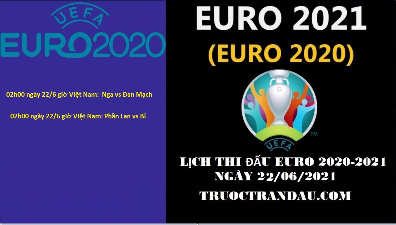 Lịch thi đấu Euro 2020 – 2021 hôm nay 22/6 giờ Việt Nam