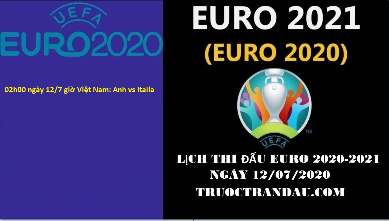 Lịch thi đấu Euro 2020 – 2021 hôm nay 12/07 giờ Việt Nam